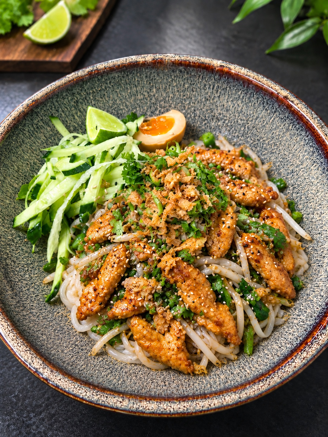 Sauer-scharfe Pho Bowl – Hähnchenfleisch